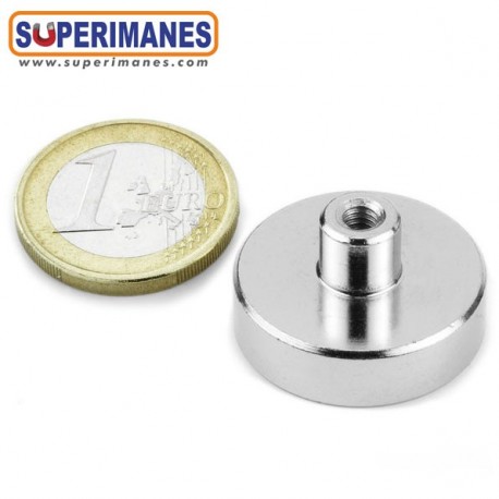 IMÁN CASQUILLO ROSCADO Ø25mm M4 