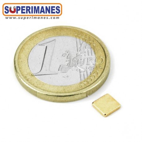 IMÁN NEODIMIO 5x5x1.2mm DORADO